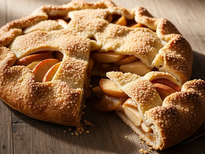 Apfeltorte, tourte aux pommes traditionnelle avec un treillis de pâte dorée