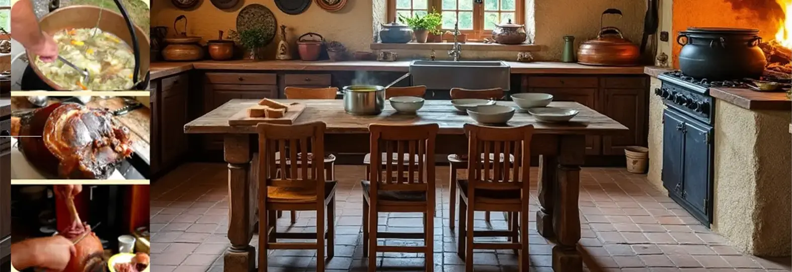 Une table de Bénichon fribourgeoise 
