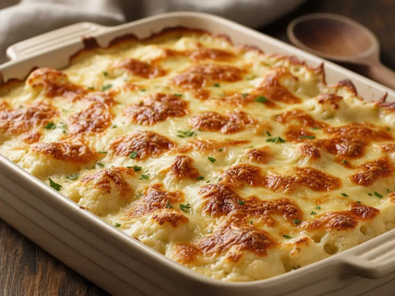 Gratin de chou-fleur doré à la béchamel et au fromage