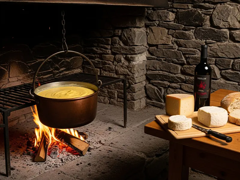 polenta dans un chaudron polenta dans un chaudron
