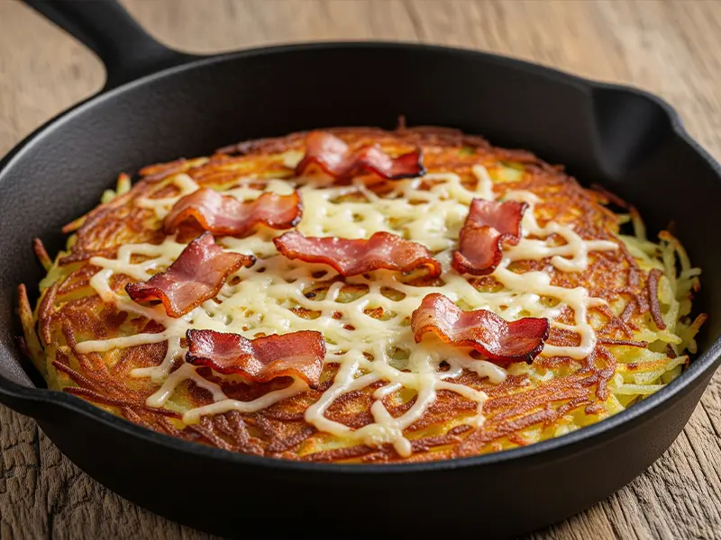 Berner Rösti, galette de pommes de terre croustillante aux lardons